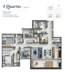 4 QUARTOS -2 SUÍTES -139M²_