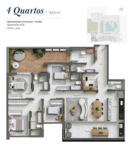 4 QUARTOS -2 SUÍTES -165M²_