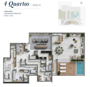 4 QUARTOS -2 SUÍTES -319M²_